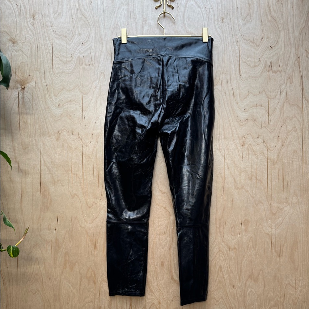 SPANX Faux Patent Leather Leggings Classic Black #20301R S - Picture 7 of 9